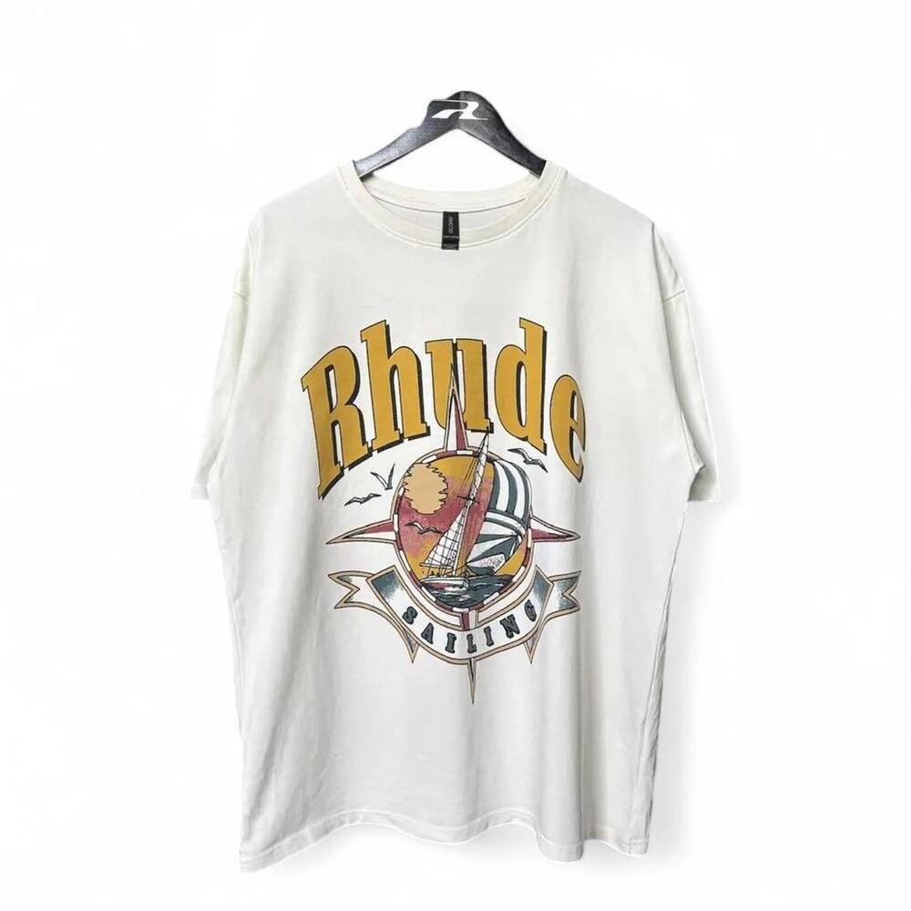 White And Yellow Rhode Island Graphic Tee Tee